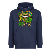 Navy St. Patrick's Day lips Heavyweight Hoodie - HowdyJamesFarm
