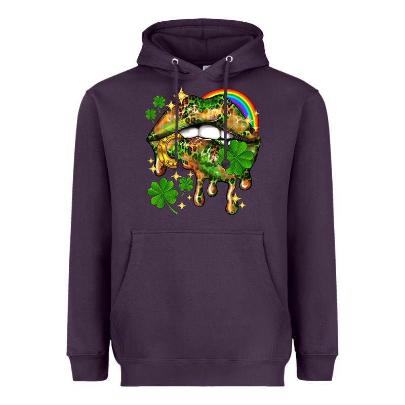 St. Patrick's Day Lips Heavyweight Hoodie by HowdyJamesFarm | Teevron