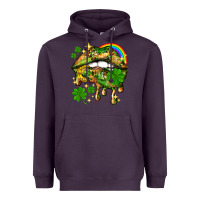 Plum St. Patrick's Day lips Heavyweight Hoodie - HowdyJamesFarm