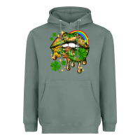 Sage St. Patrick's Day lips Heavyweight Hoodie - HowdyJamesFarm