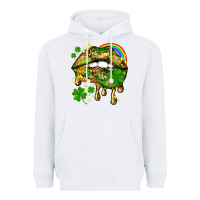 White St. Patrick's Day lips Heavyweight Hoodie - HowdyJamesFarm