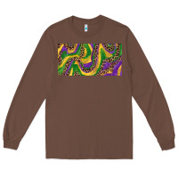 Chestnut Mardi gras colors with leopard Long Sleeve Tee - RanaPortraitStore