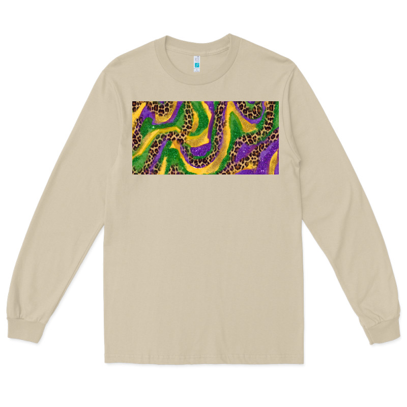 Mardi Gras Colors With Leopard Long Sleeve Tee by RanaPortraitStore | Teevron