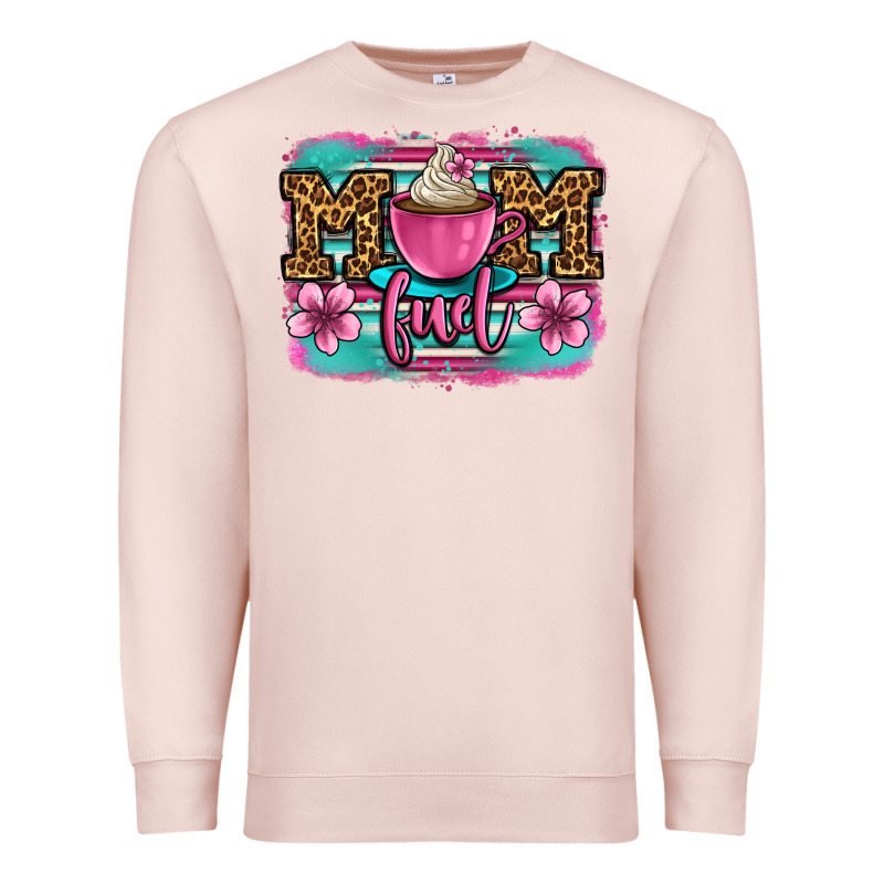 Mom Fuel Coffee Cup Premium Sweatshirt by OliviaCreatesArt | Teevron