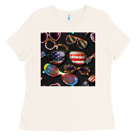 4th Of July Glasses  Seamless Pattern Ladies Tee | Teevron
