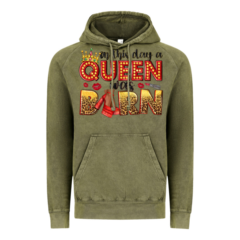 On This Day A Queen Was Born Vintage Hoodie by NancyCooperArtShop | Teevron