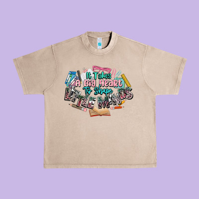 It Takes A Big Heart To Shape Little Mind Teacher Urban Heavy Tee Designed By Nancycooperartshop