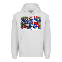Dove Grey Patriotic snowman background 4th of july Premium Hoodie - HowdyJamesFarm