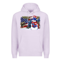 Lilac Patriotic snowman background 4th of july Premium Hoodie - HowdyJamesFarm