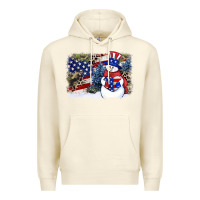 Sandshell Patriotic snowman background 4th of july Premium Hoodie - HowdyJamesFarm