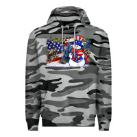 Slate Camo Patriotic snowman background 4th of july Premium Hoodie - HowdyJamesFarm