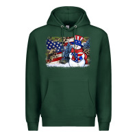 Patriotic Snowman Background 4th Of July Premium Hoodie | Teevron