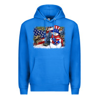 True Royal Patriotic snowman background 4th of july Premium Hoodie - HowdyJamesFarm
