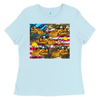 Bulldozer Camouflage American Flag Ladies Tee | Teevron