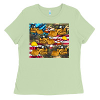 Matcha bulldozer camouflage american flag Ladies Tee - Artiststas