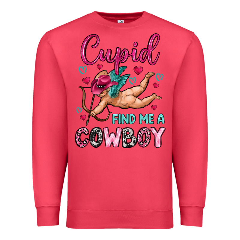 Cupid Find Me A Cowboy Premium Sweatshirt by OliviaCreatesArt | Teevron