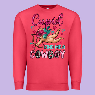 Cupid Find Me A Cowboy Premium Sweatshirt Designed By Oliviacreatesart