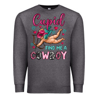 Charcoal Heather cupid find me a cowboy Premium Sweatshirt - OliviaCreatesArt