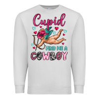 Dove Grey cupid find me a cowboy Premium Sweatshirt - OliviaCreatesArt