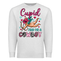 Oatmeal Heather cupid find me a cowboy Premium Sweatshirt - OliviaCreatesArt