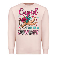 Pale Pink cupid find me a cowboy Premium Sweatshirt - OliviaCreatesArt