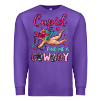 Purple cupid find me a cowboy Premium Sweatshirt - OliviaCreatesArt