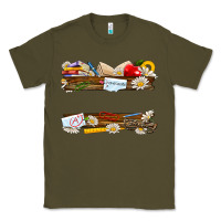 Army Green floral teacher custom name Classic Tee - NancyCooperArtShop