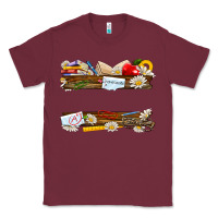 Burgundy floral teacher custom name Classic Tee - NancyCooperArtShop