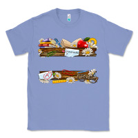 Colony Blue floral teacher custom name Classic Tee - NancyCooperArtShop