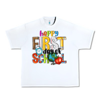 White happy first day of school Urban Heavy Tee - NancyCooperArtShop