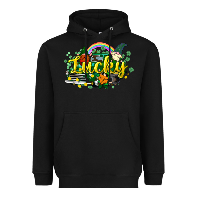 Lucky Gnomes Truck St. Patrick's Heavyweight Hoodie by HowdyJamesFarm | Teevron