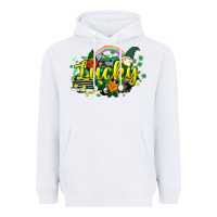 White lucky gnomes truck St. Patrick's Heavyweight Hoodie - HowdyJamesFarm