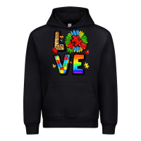 Black autism love Urban Hoodie - LillyAllenDesigns