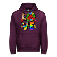 Mauve Wine autism love Urban Hoodie - LillyAllenDesigns