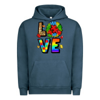 Pigment Midnight Navy autism love Urban Hoodie - LillyAllenDesigns