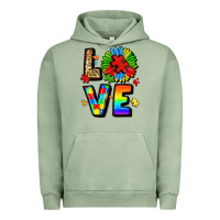 Pigment Oil Green autism love Urban Hoodie - LillyAllenDesigns