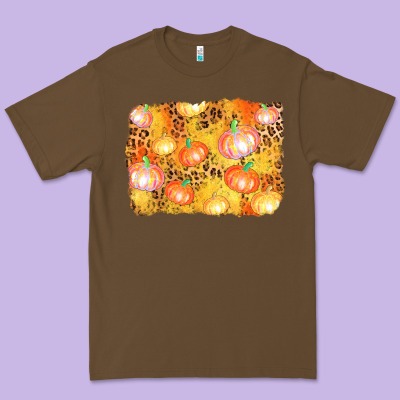 Fall Pumpkin Background Premium Tee Designed By Adodesignshop