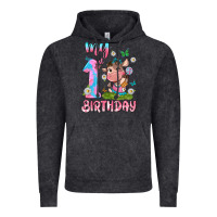 Vintage Black my 1 st birthday with little cute cow Vintage Hoodie - NancyCooperArtShop