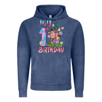 Vintage Denim my 1 st birthday with little cute cow Vintage Hoodie - NancyCooperArtShop