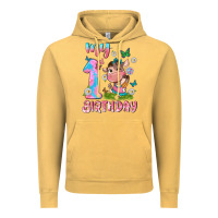 Vintage Mustard my 1 st birthday with little cute cow Vintage Hoodie - NancyCooperArtShop