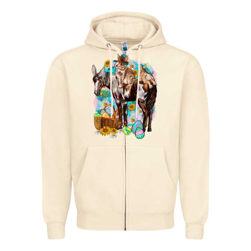 Happy Easter Day Rodeo Zipper Hoodie by HowdyJamesFarm | Teevron