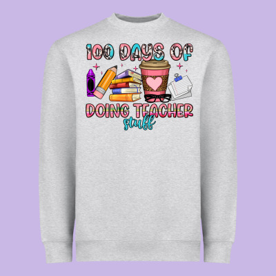 100 Days Of Doing Teacher Stuff Heavyweight Sweatshirt Designed By Artiststas