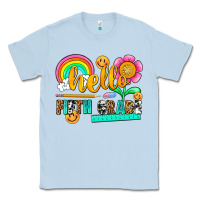 Dusty Blue hello fifth grade Classic Tee - NancyCooperArtShop