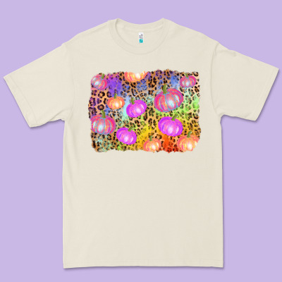 Colourful Pumpkin Background Premium Tee Designed By Adodesignshop