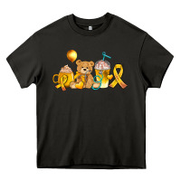 Asphalt childhood cancer ribbon and coffee cups Heavy Core Tee - AdoDesignShop