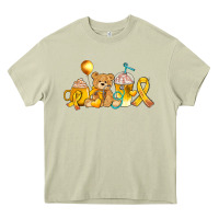 Mossy childhood cancer ribbon and coffee cups Heavy Core Tee - AdoDesignShop