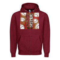 Burgundy baseball sister Zipper Hoodie - TumblerDesignByShophia
