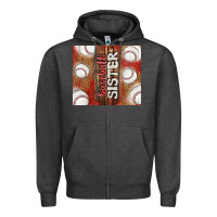 Charcoal Heather baseball sister Zipper Hoodie - TumblerDesignByShophia