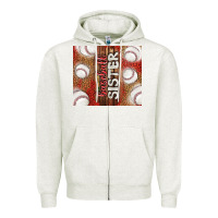 Oatmeal Heather baseball sister Zipper Hoodie - TumblerDesignByShophia