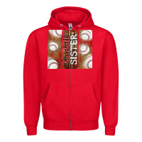 Red baseball sister Zipper Hoodie - TumblerDesignByShophia